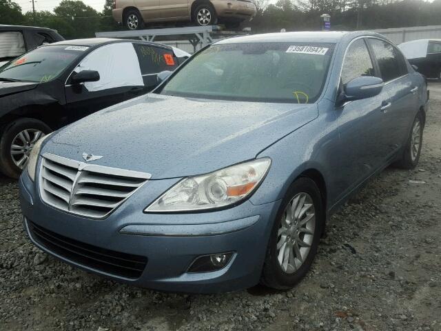 KMHGC46E99U061218 - 2009 HYUNDAI GENESIS 3. BLUE photo 2