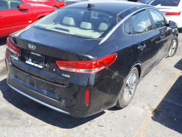 KNAGT4LE8H5011134 - 2017 KIA OPTIMA HYB BLACK photo 4