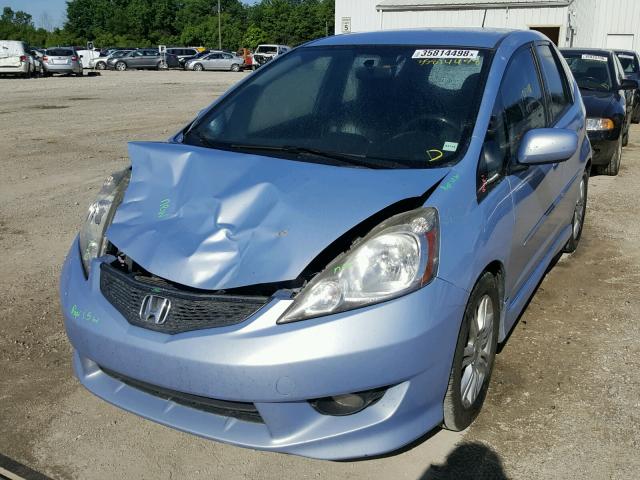 JHMGE8H61AC031778 - 2010 HONDA FIT SPORT BLUE photo 2