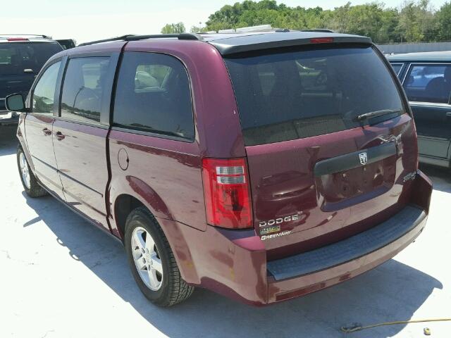 2D8HN44E09R518910 - 2009 DODGE GRAND CARA BURGUNDY photo 3