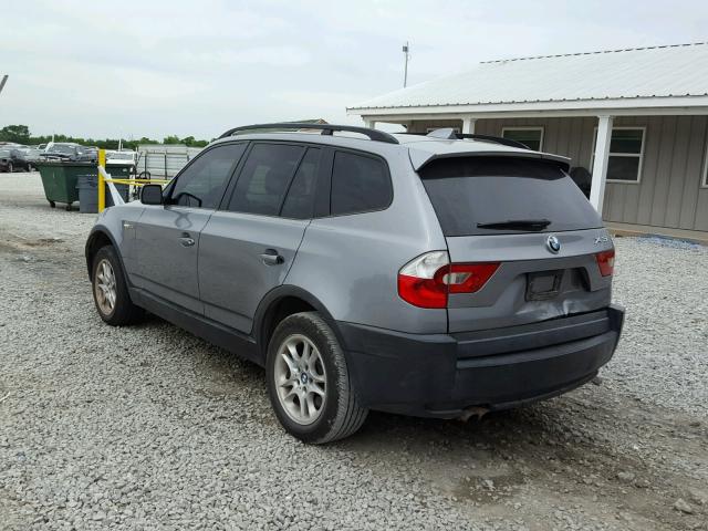 WBXPA73494WC42815 - 2004 BMW X3 2.5I GRAY photo 3