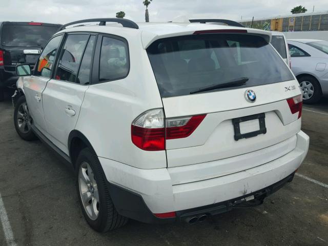 WBXPC93447WF26878 - 2007 BMW X3 3.0SI WHITE photo 3