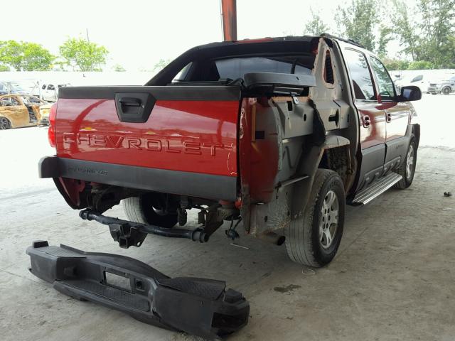 3GNEC13T03G265811 - 2003 CHEVROLET AVALANCHE RED photo 4