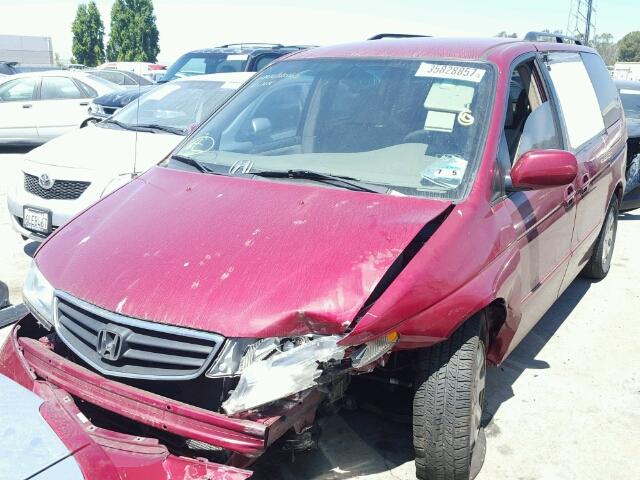 5FNRL18694B035186 - 2004 HONDA ODYSSEY MAROON photo 2