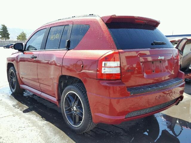 1J8FT47W98D706349 - 2008 JEEP COMPASS SP MAROON photo 3