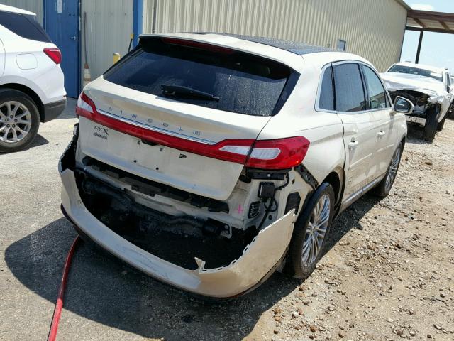 2LMTJ6LR0GBL84538 - 2016 LINCOLN MKX RESERV CREAM photo 4