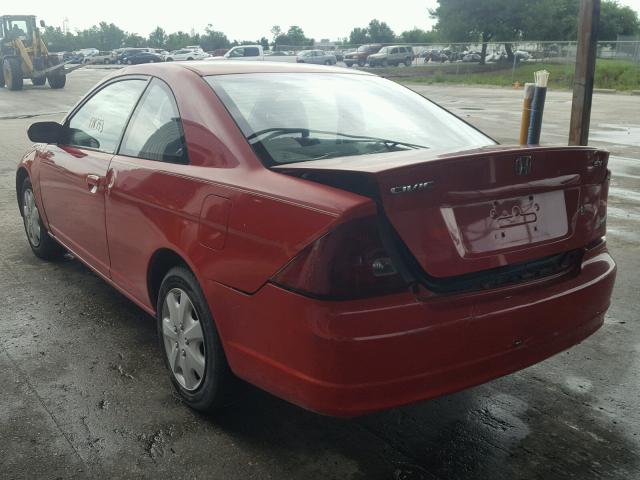 1HGEM22901L065594 - 2001 HONDA CIVIC SI RED photo 3