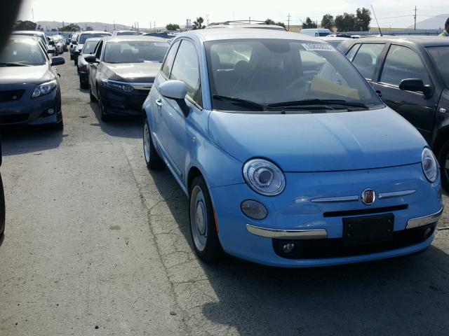 3C3CFFCR2ET269057 - 2014 FIAT 500 LOUNGE BLUE photo 1