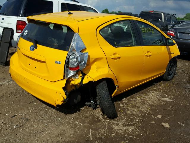 JTDKDTB3XE1077563 - 2014 TOYOTA PRIUS C YELLOW photo 4