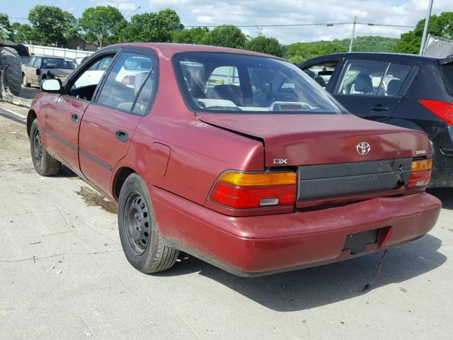 1NXAE09E0PZ042512 - 1993 TOYOTA COROLLA LE MAROON photo 3