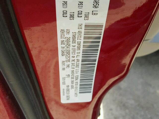 2A8HR54189R525795 - 2009 CHRYSLER TOWN & COU RED photo 10