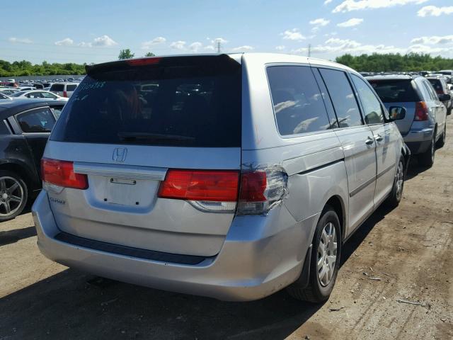 5FNRL38259B043544 - 2009 HONDA ODYSSEY LX SILVER photo 4