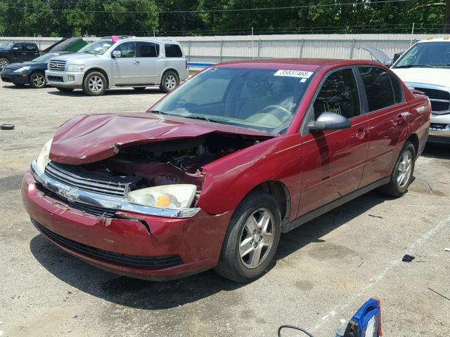 1G1ZT52875F268300 - 2005 CHEVROLET MALIBU LS მუქწითელი ფოტო 2