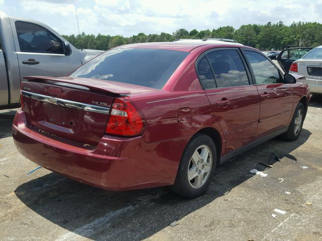1G1ZT52875F268300 - 2005 CHEVROLET MALIBU LS მუქწითელი ფოტო 4