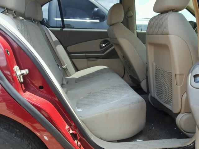 1G1ZT52875F268300 - 2005 CHEVROLET MALIBU LS მუქწითელი ფოტო 6