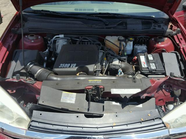 1G1ZT52875F268300 - 2005 CHEVROLET MALIBU LS მუქწითელი ფოტო 7