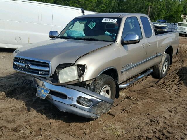 5TBRT34142S232936 - 2002 TOYOTA TUNDRA ACC GOLD photo 2