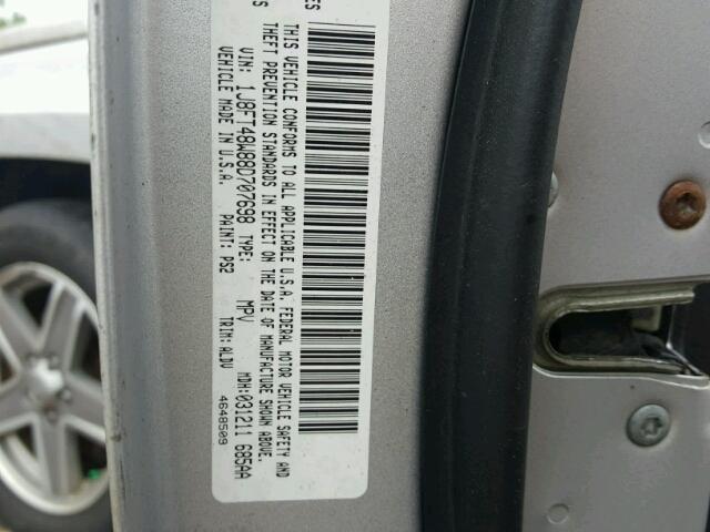 1J8FT48W88D707698 - 2008 JEEP PATRIOT LI SILVER photo 10