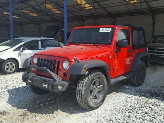 1C4AJWAG9EL290258 - 2014 JEEP WRANGLER S RED photo 2