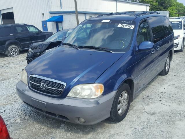 KNDUP131846601859 - 2004 KIA SEDONA EX BLUE photo 2