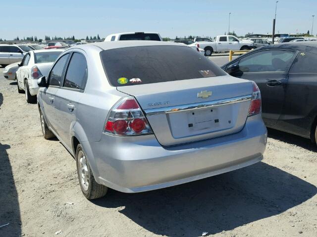 KL1TD56EX9B373380 - 2009 CHEVROLET AVEO LS SILVER photo 3