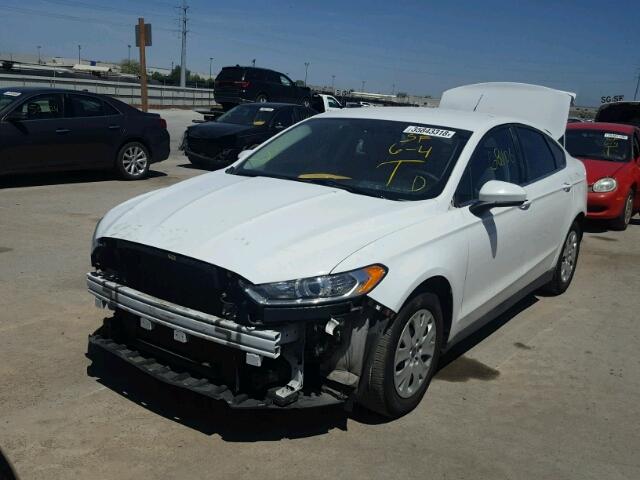 3FA6P0G77ER194757 - 2014 FORD FUSION S WHITE photo 2