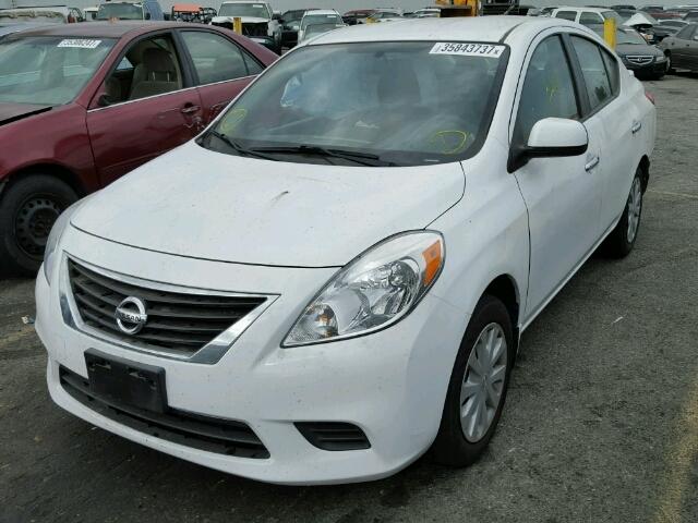 3N1CN7AP1EL868654 - 2014 NISSAN VERSA S/S WHITE photo 2