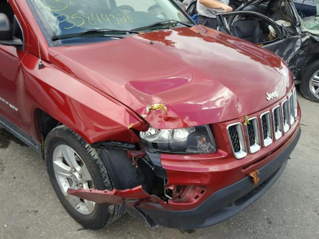 1C4NJCBB4FD361462 - 2015 JEEP COMPASS SP BURGUNDY photo 9
