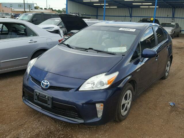 JTDKN3DU9C0333648 - 2012 TOYOTA PRIUS BLUE photo 2