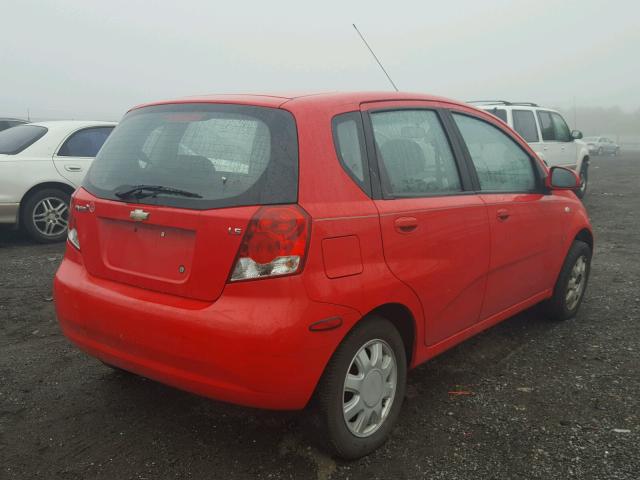 KL1TD666X7B787660 - 2007 CHEVROLET AVEO BASE Қызыл фото 4