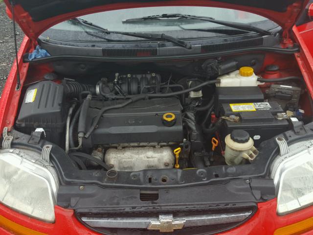 KL1TD666X7B787660 - 2007 CHEVROLET AVEO BASE Қызыл фото 7