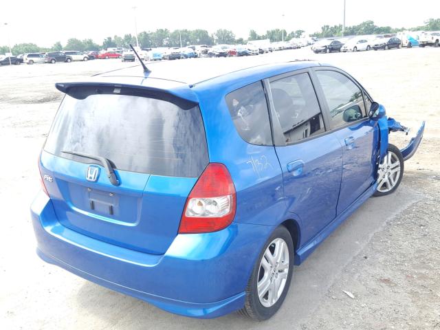 JHMGD38607S055705 - 2007 HONDA FIT S BLUE photo 4