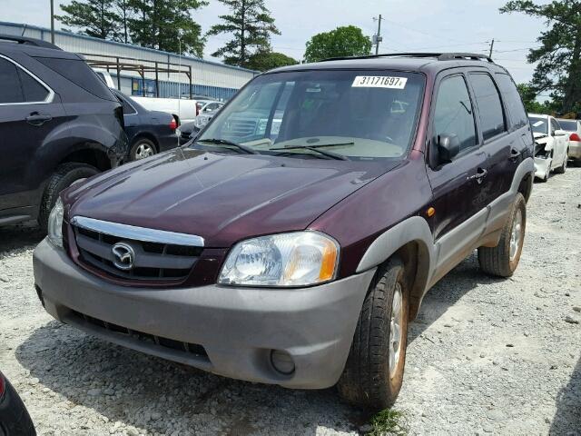 4F2YU07141KM21845 - 2001 MAZDA TRIBUTE DX MAROON photo 2