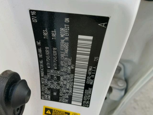 5TDKKRFH5GS167806 - 2016 TOYOTA HIGHLANDER თეთრი ფოტო 10