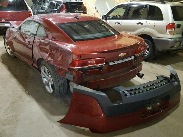 2G1FB1E38E9264280 - 2014 CHEVROLET CAMARO LT MAROON photo 3