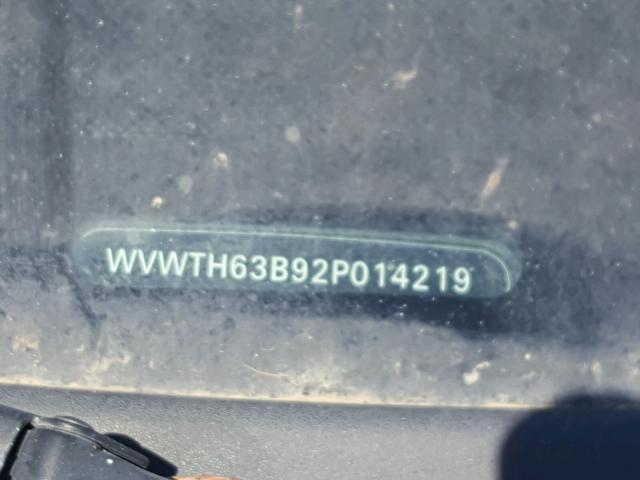 WVWTH63B92P014219 - 2002 VOLKSWAGEN PASSAT GLX 银色 照片 10