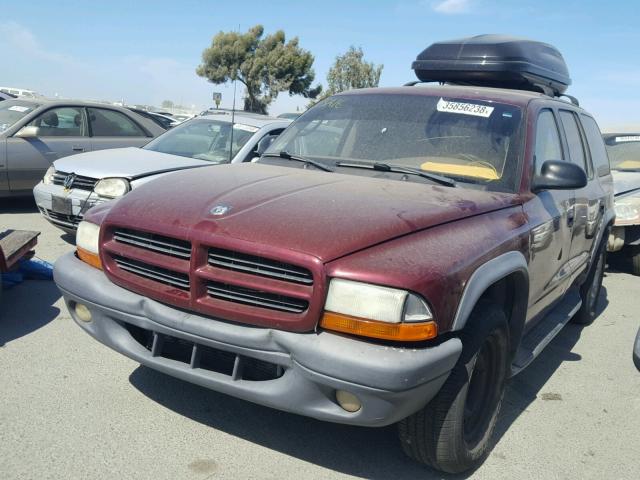 1D4HR38N33F545303 - 2003 DODGE DURANGO SP BURGUNDY photo 2