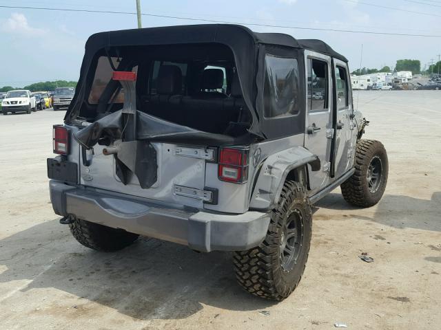 1C4BJWDG0EL204528 - 2014 JEEP WRANGLER U GRAY photo 4