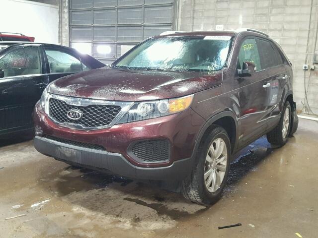 5XYKTDA23BG046894 - 2011 KIA SORENTO BURGUNDY photo 2