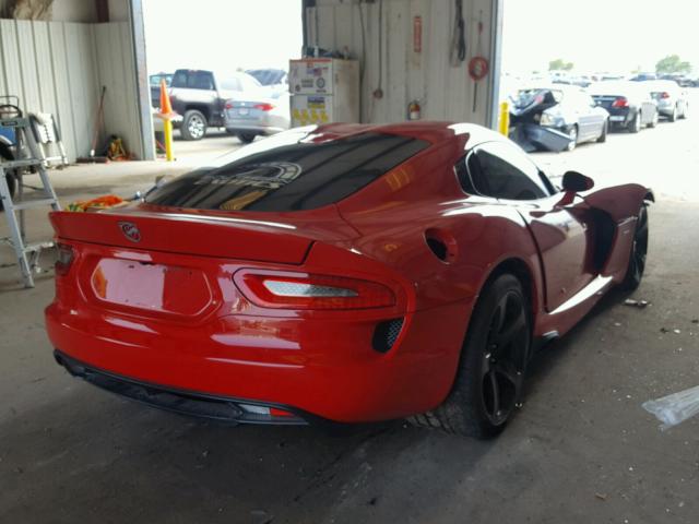 1C3ADEAZ1DV200076 - 2013 DODGE VIPER SRT RED photo 4