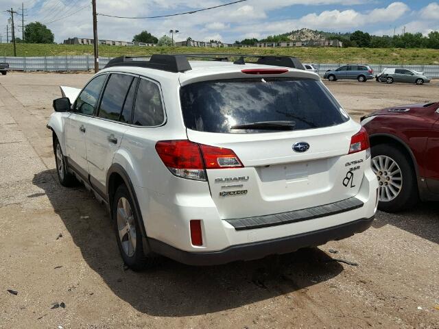 4S4BRDPC0E2290799 - 2014 SUBARU OUTBACK WHITE photo 3