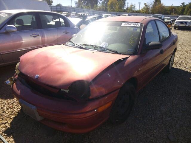 1B3ES47Y0VD166412 - 1997 DODGE NEON HIGHL RED photo 2