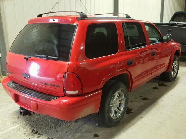 1B4HS78Z52F193879 - 2002 DODGE DURANGO R/ RED photo 4