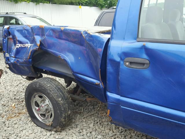 1B7HC16Y7VS275633 - 1997 DODGE RAM 1500 BLUE photo 9