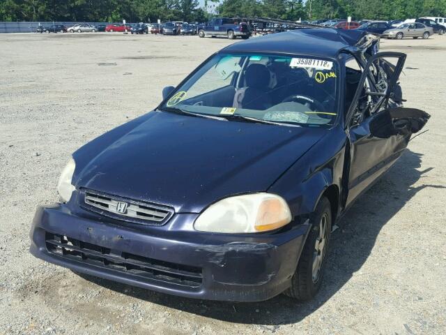 2HGEJ6420VH120760 - 1997 HONDA CIVIC CX BLUE photo 2