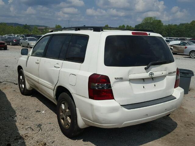 JTEGD21A760134191 - 2006 TOYOTA HIGHLANDER WHITE photo 3