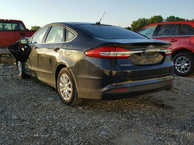 3FA6P0G73HR367470 - 2017 FORD FUSION S BLACK photo 3