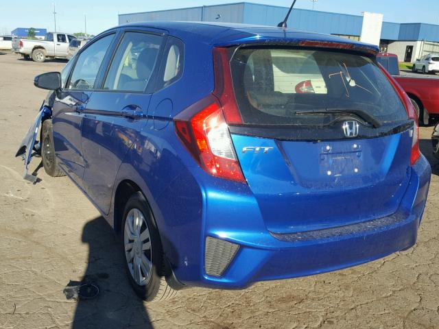 JHMGK5H54GS012316 - 2016 HONDA FIT LX BLUE photo 3