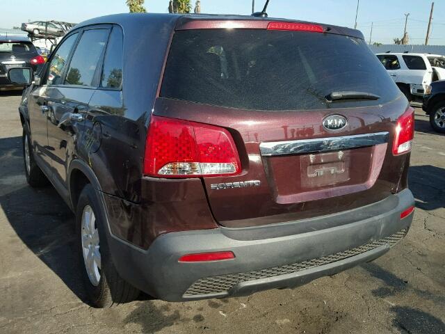 5XYKT3A12BG168471 - 2011 KIA SORENTO BA BURGUNDY photo 3