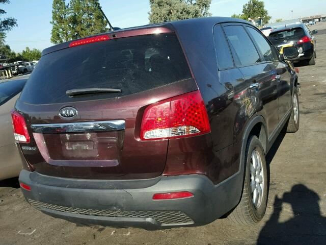 5XYKT3A12BG168471 - 2011 KIA SORENTO BA BURGUNDY photo 4